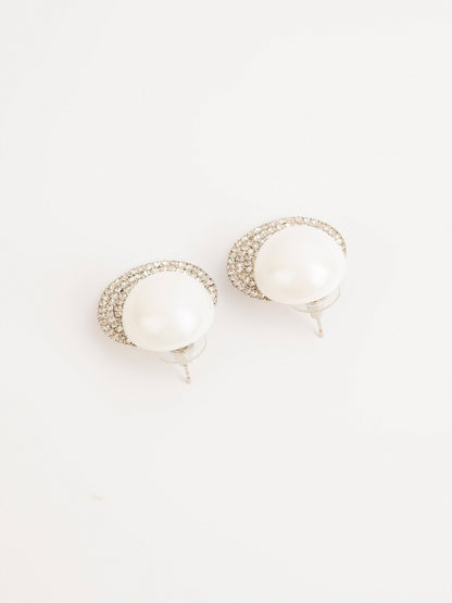 Crystal Crescent Earrings