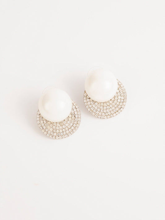 Crystal Crescent Earrings