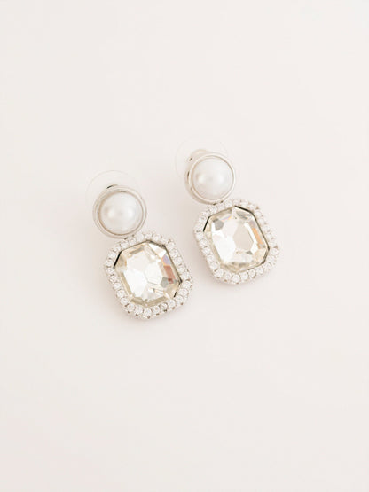Pearl Crystal Drop Earrings