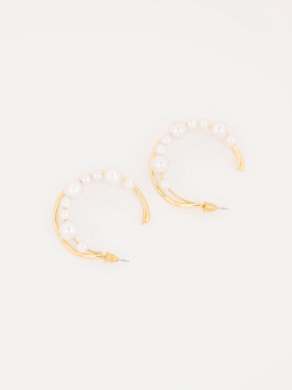 Pearl Hoop Earrings