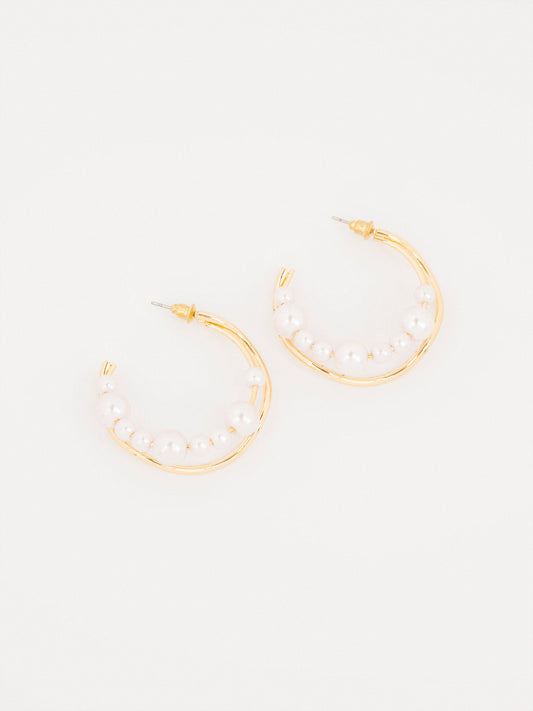 Pearl Hoop Earrings
