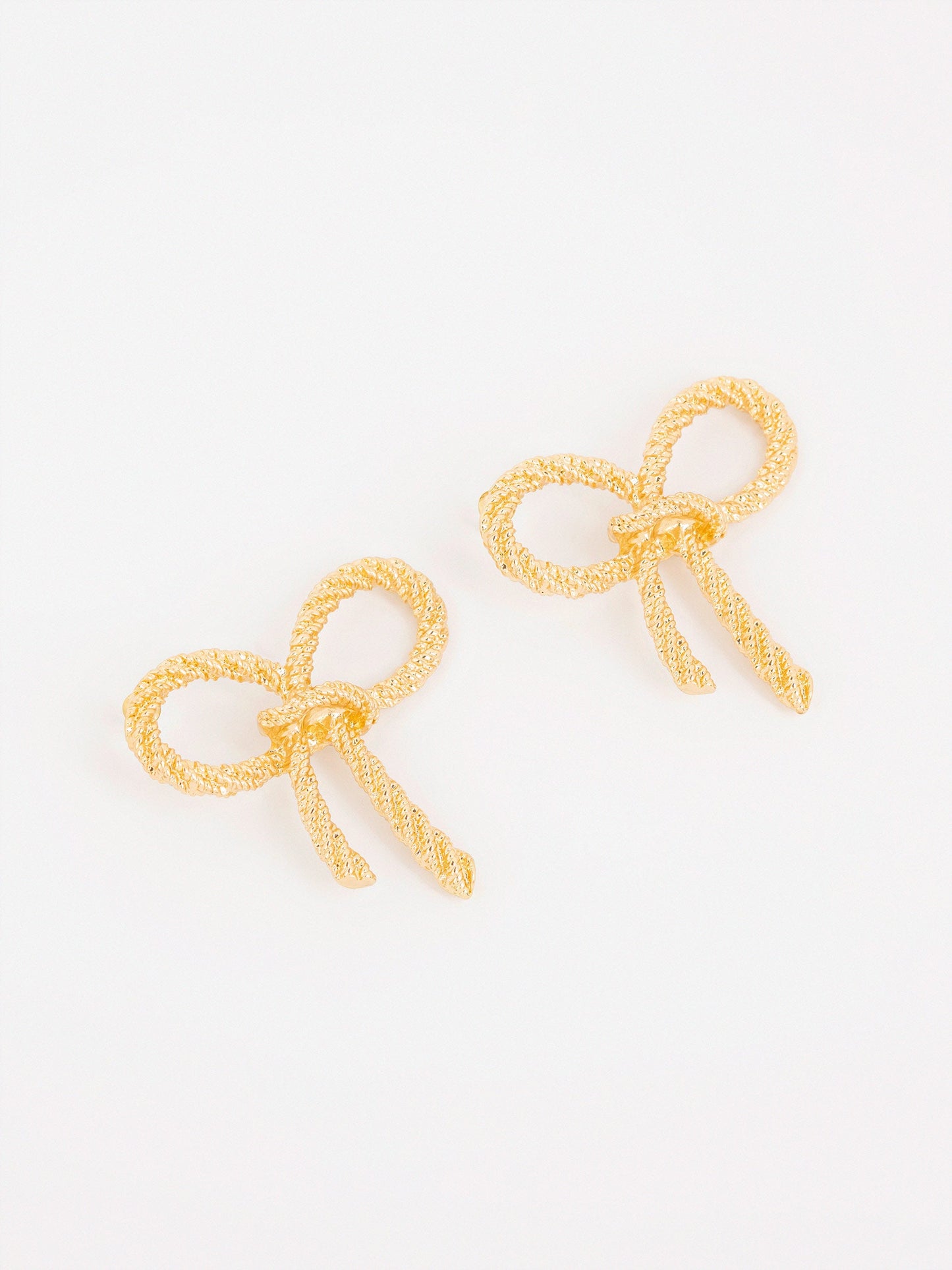 Rope Bow Stud Earrings
