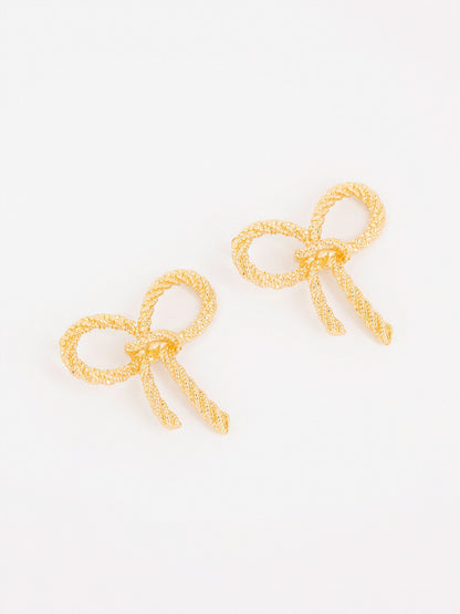 Rope Bow Stud Earrings