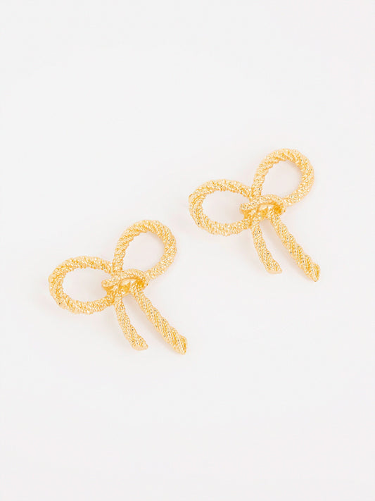 Rope Bow Stud Earrings