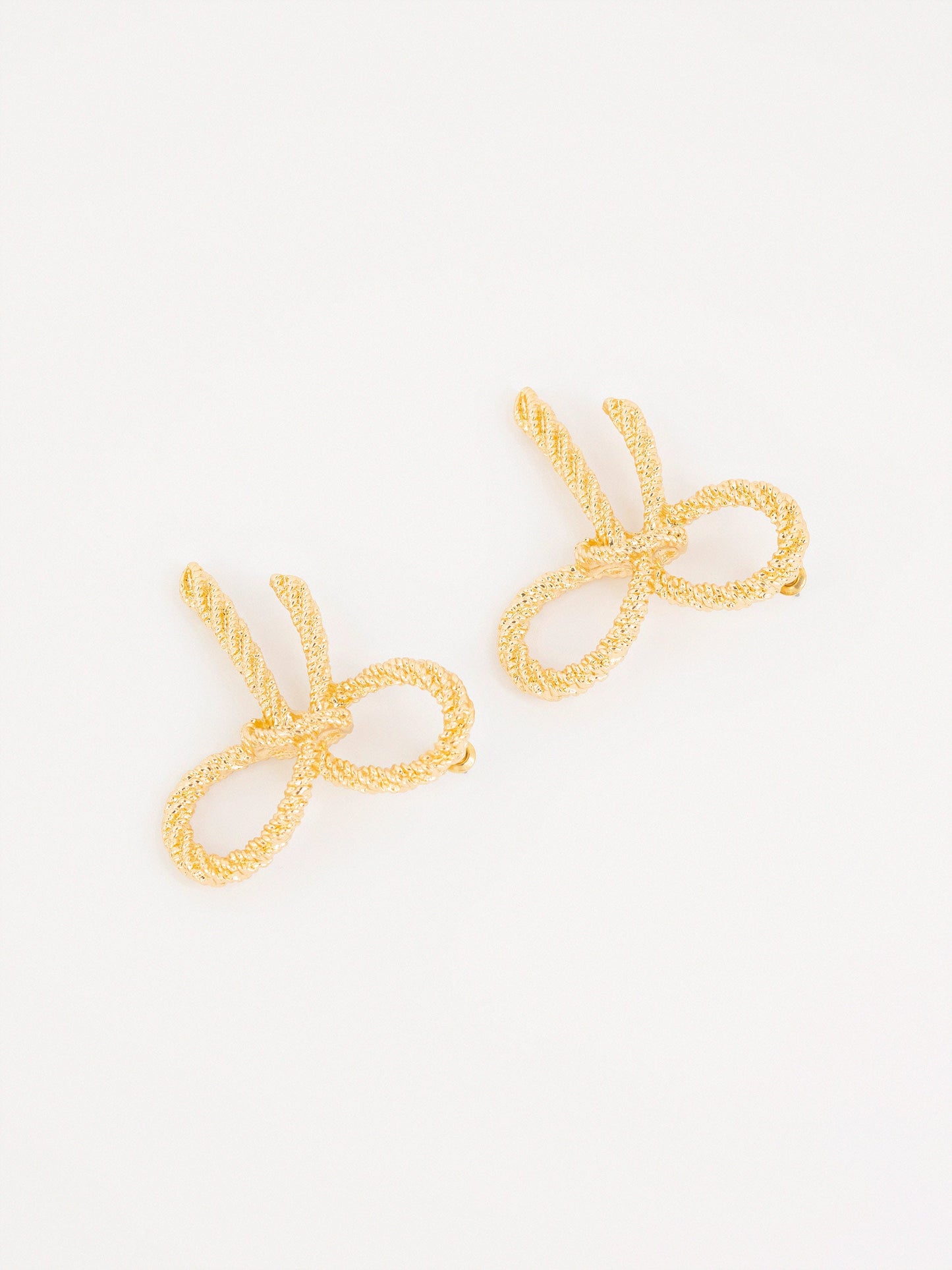Rope Bow Stud Earrings