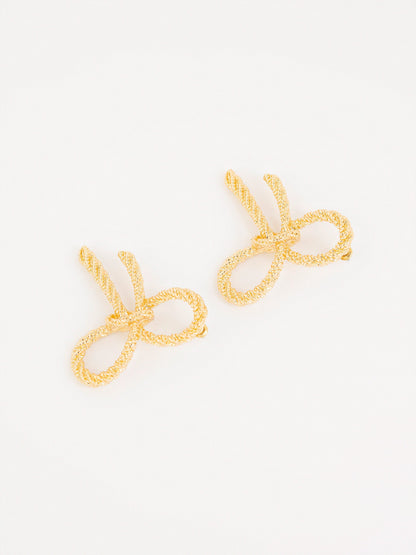 Rope Bow Stud Earrings