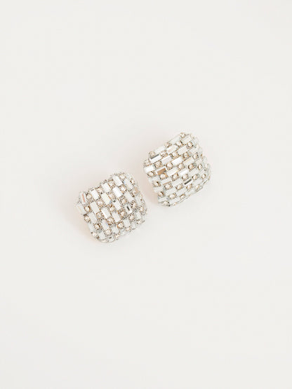 Embellished Squre Stud Earrings