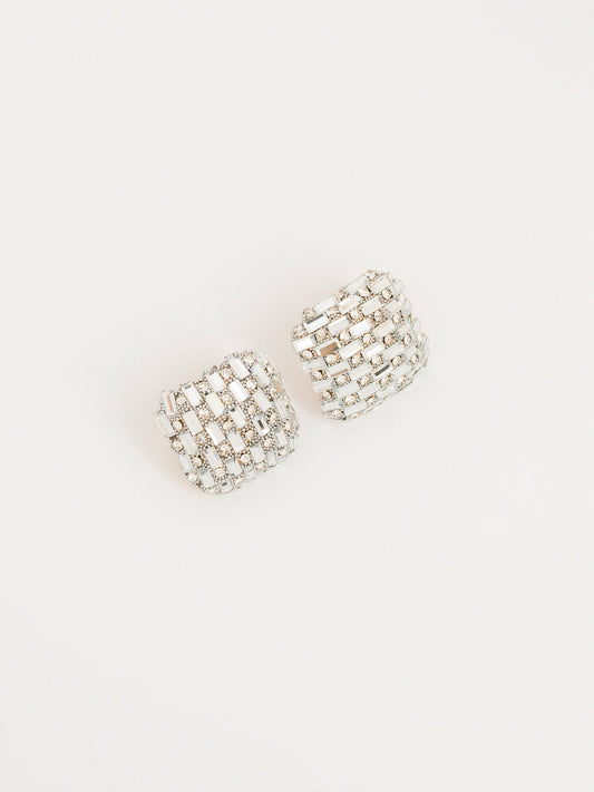 Embellished Squre Stud Earrings
