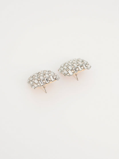 Embellished Squre Stud Earrings