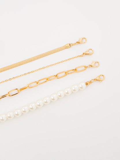 Layered Pearl Necklace Set