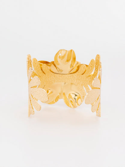 Floral Wide Cuff Bracelet