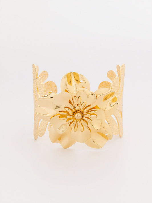 Floral Wide Cuff Bracelet