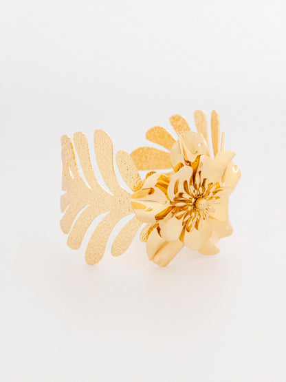 Floral Wide Cuff Bracelet