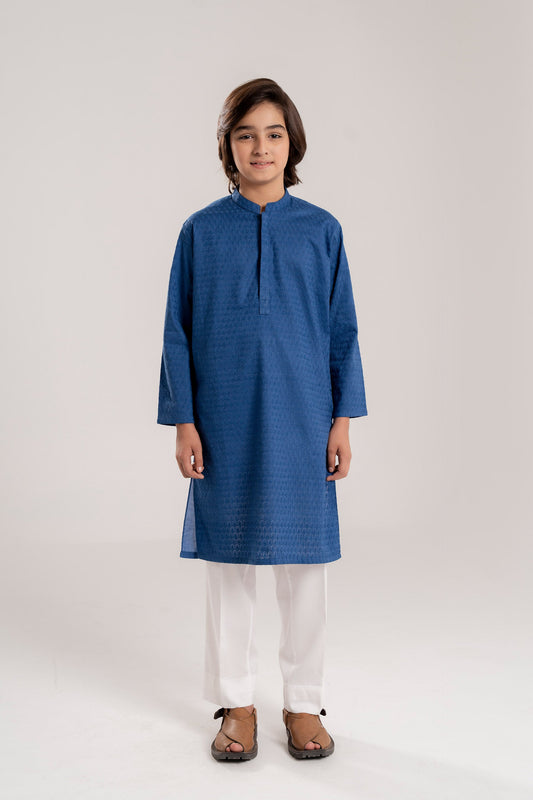 Navy Embroidery Kurta (KZ-525)