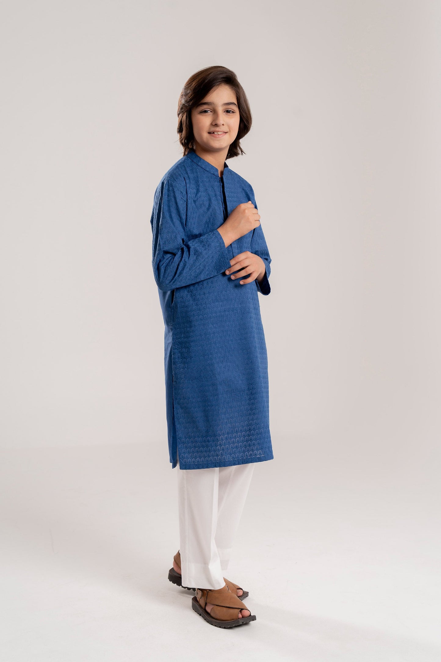 Navy Embroidery Kurta (KZ-525)