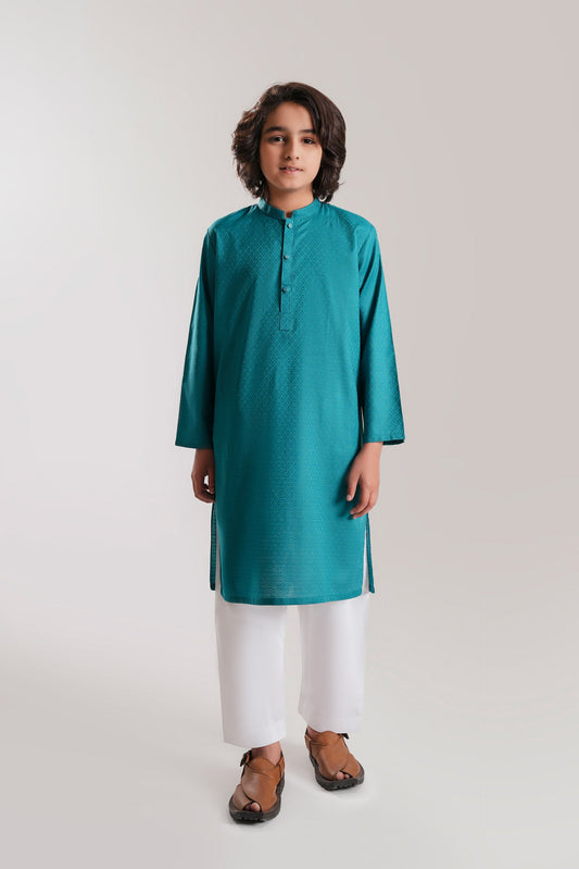 Teal Embroidery Kurta (KZ-530)