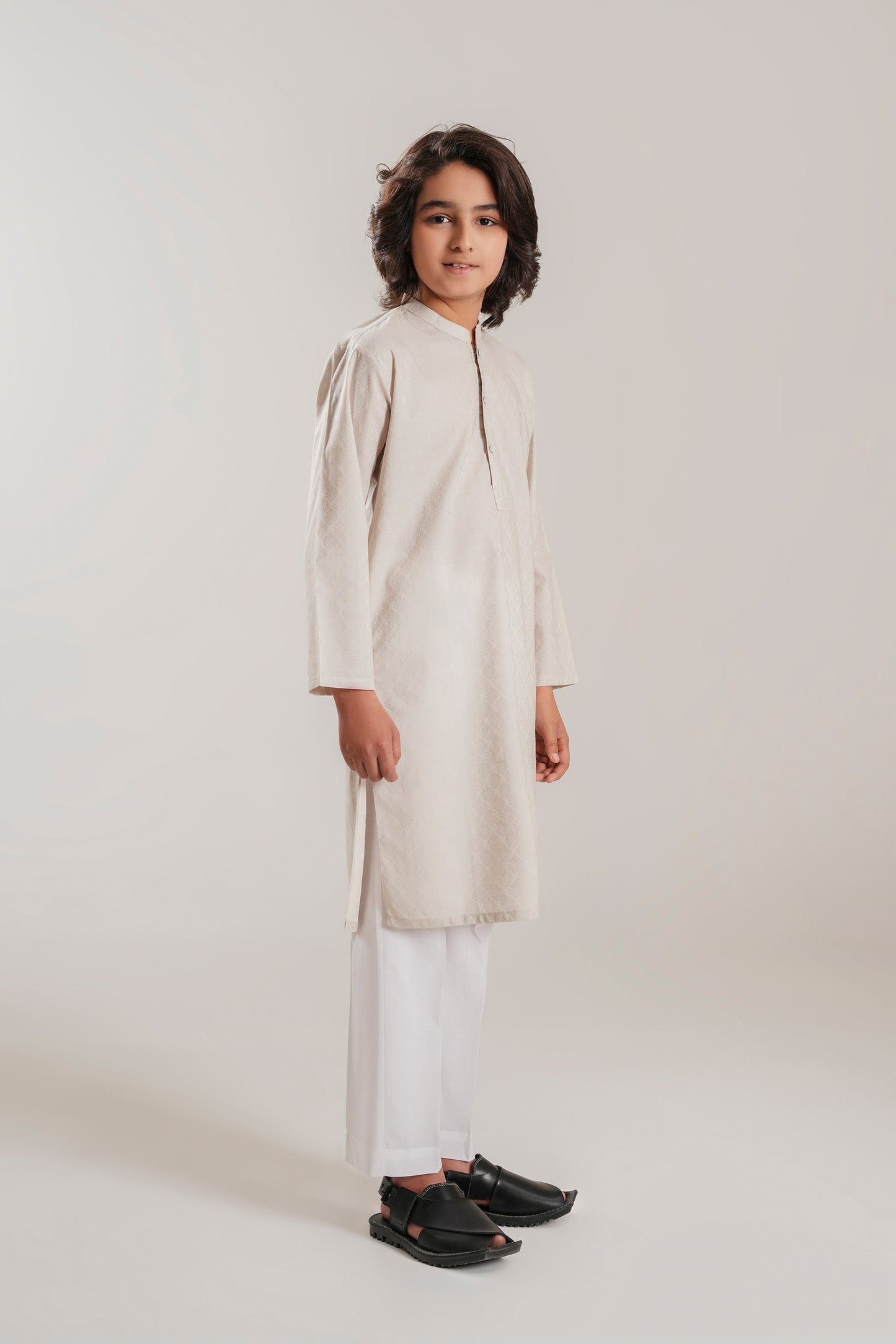 Beige Embroidery Kurta (KZ-531)