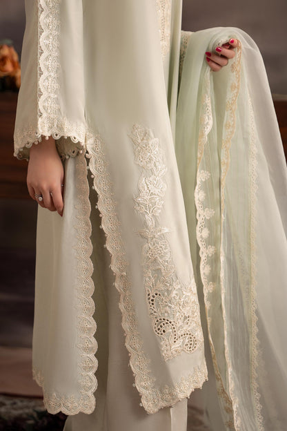 3 Piece Embroidered Tassel Silk Suit