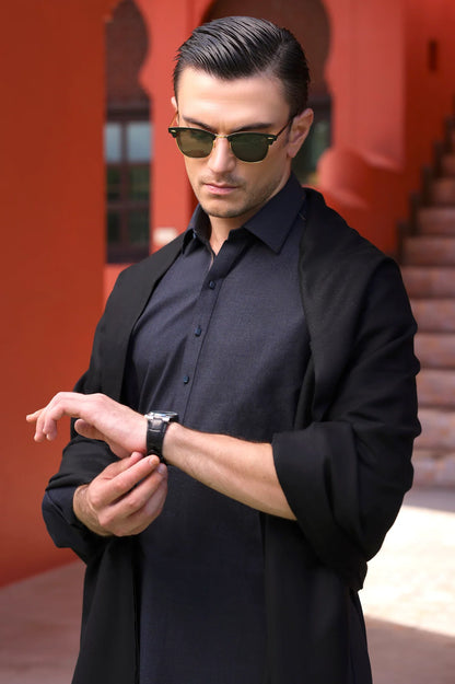 Black Woolen Men Shawl
