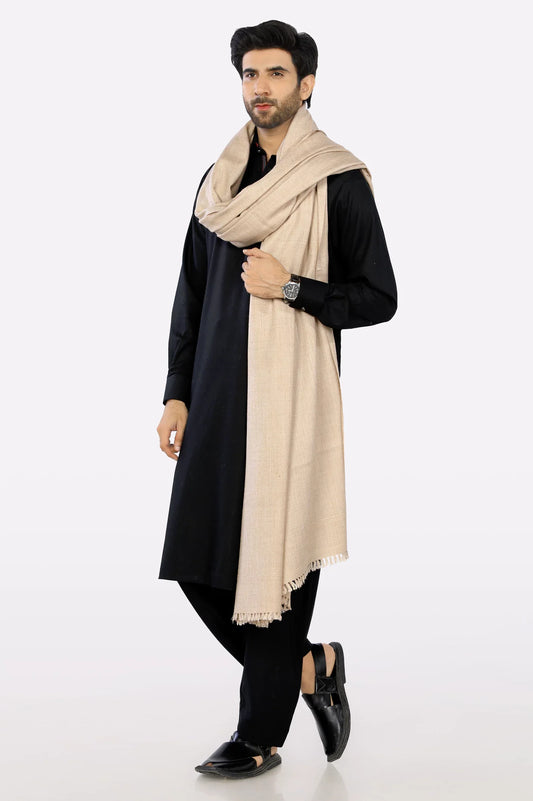 Men Fawn Woolen Shawl