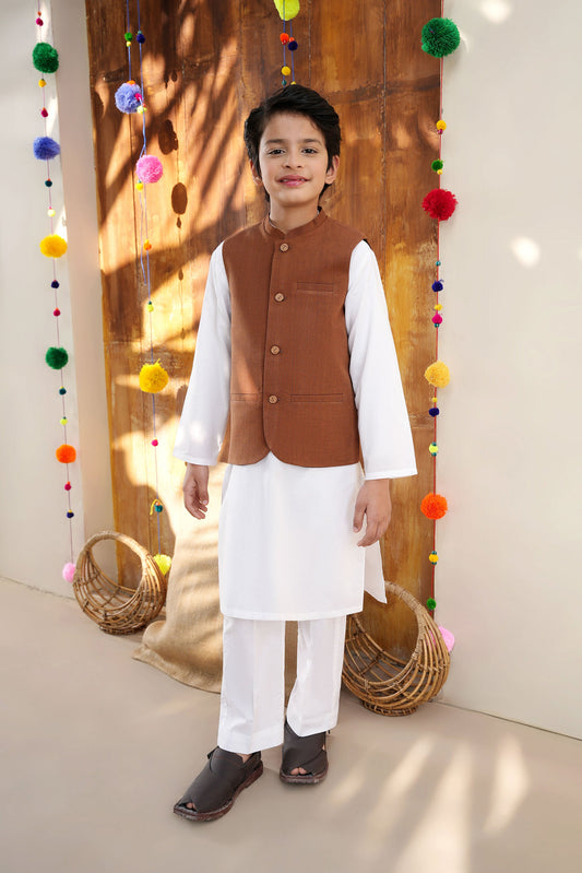 Dark Brown Basic Waist Coat (MSBCWC-014)