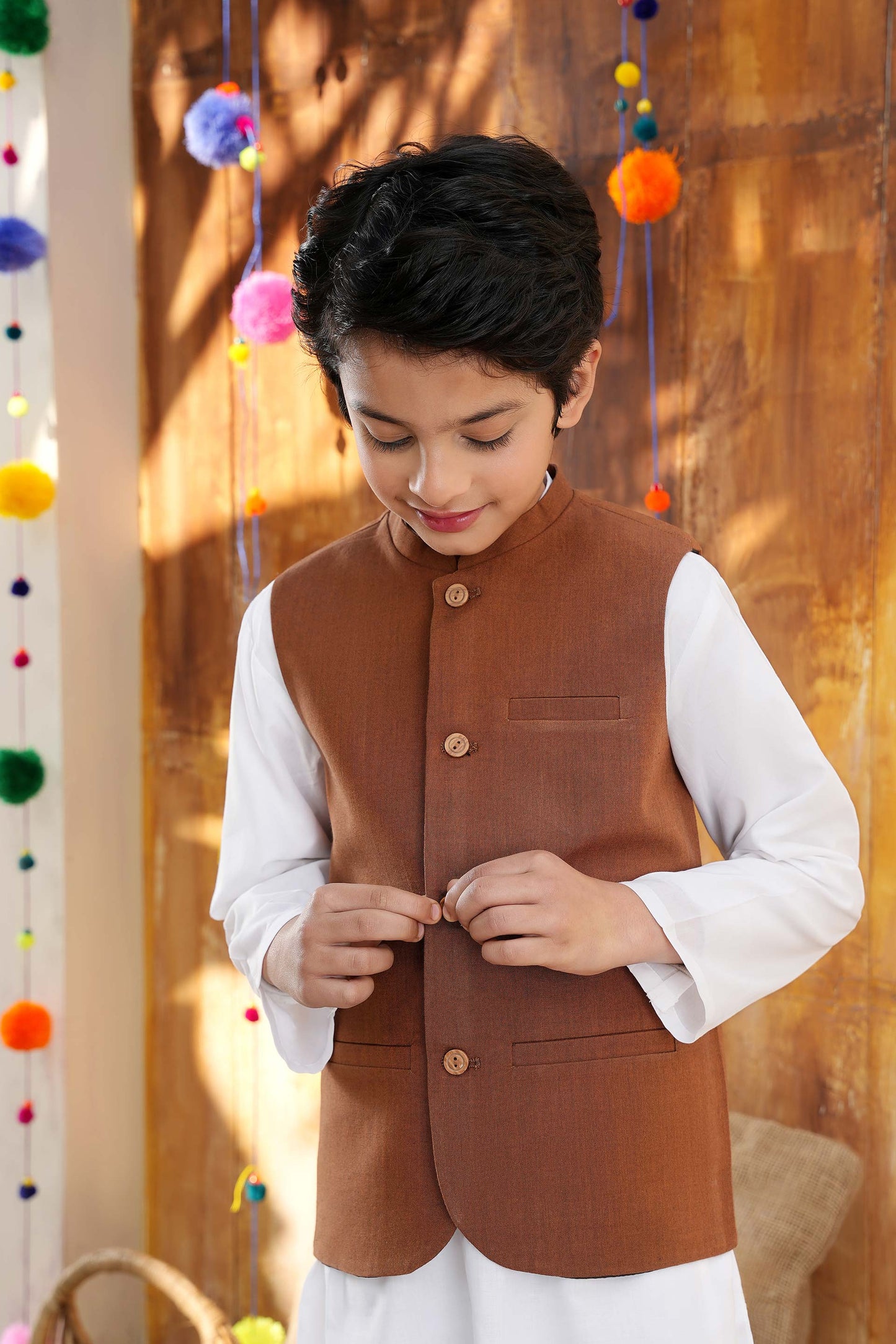 Dark Brown Basic Waist Coat (MSBCWC-014)