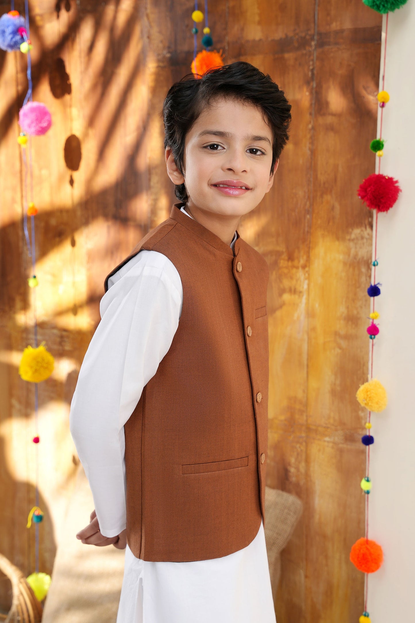 Dark Brown Basic Waist Coat (MSBCWC-014)