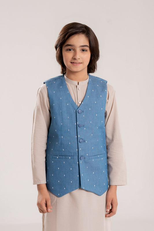 Denim Printed Waistcoat (MSBCWC-018)