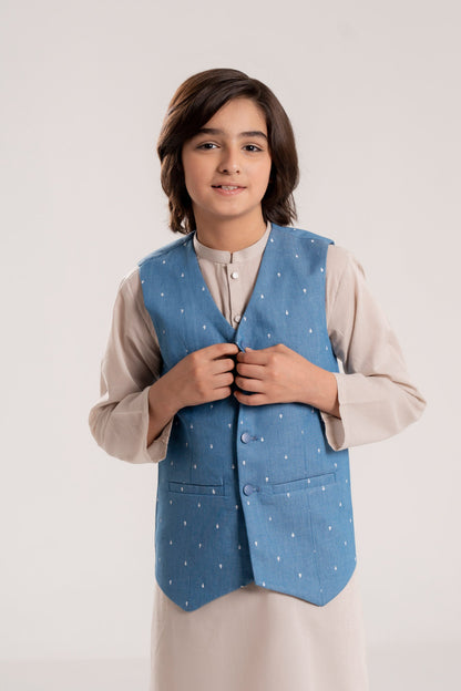 Denim Printed Waistcoat (MSBCWC-018)