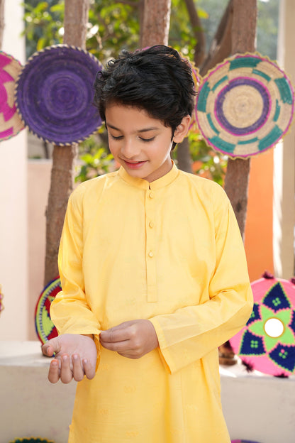 Mustard Embroidery Kurta (KZ-526)