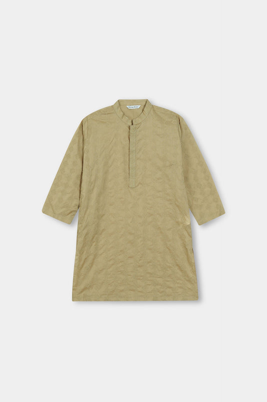 Khaki Embroidery Kurta (MSKZ-034)