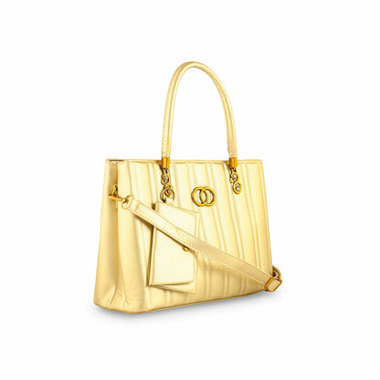Golden Formal Hand Bag For Ladies P36152