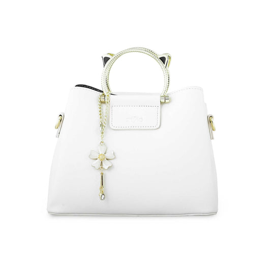 White Formal Hand Bag P36267
