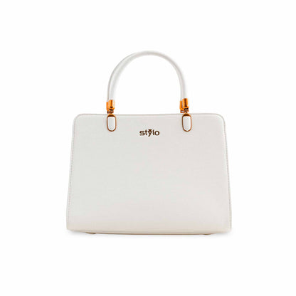 White Formal Hand Bag P36380
