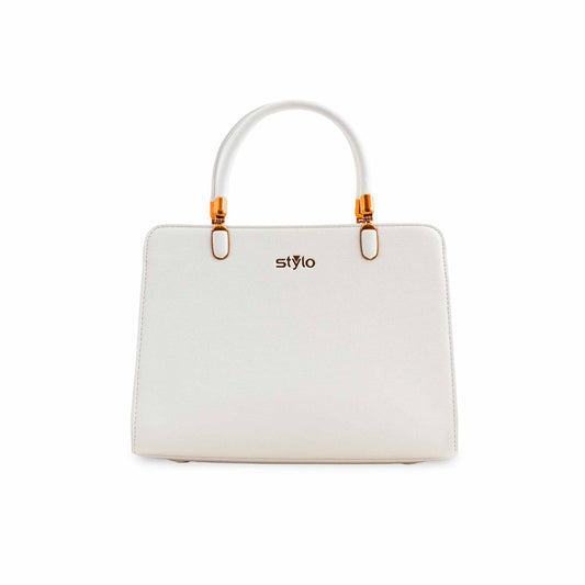 White Formal Hand Bag P36380