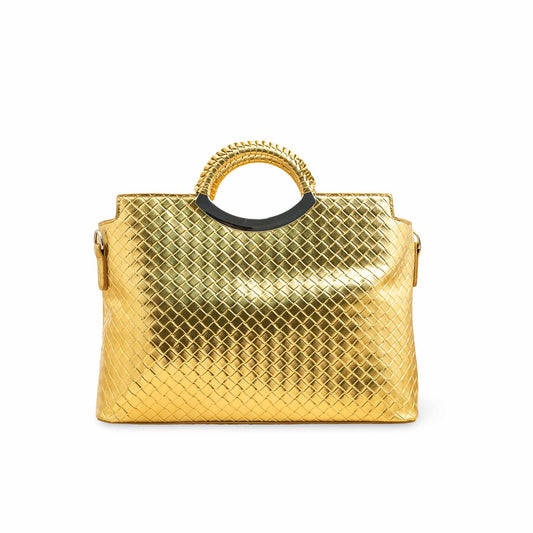 Golden Formal Hand Bag P36393