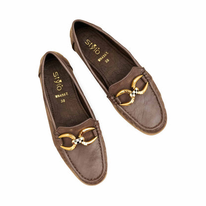 Brown Moccasin For Ladies WN4567